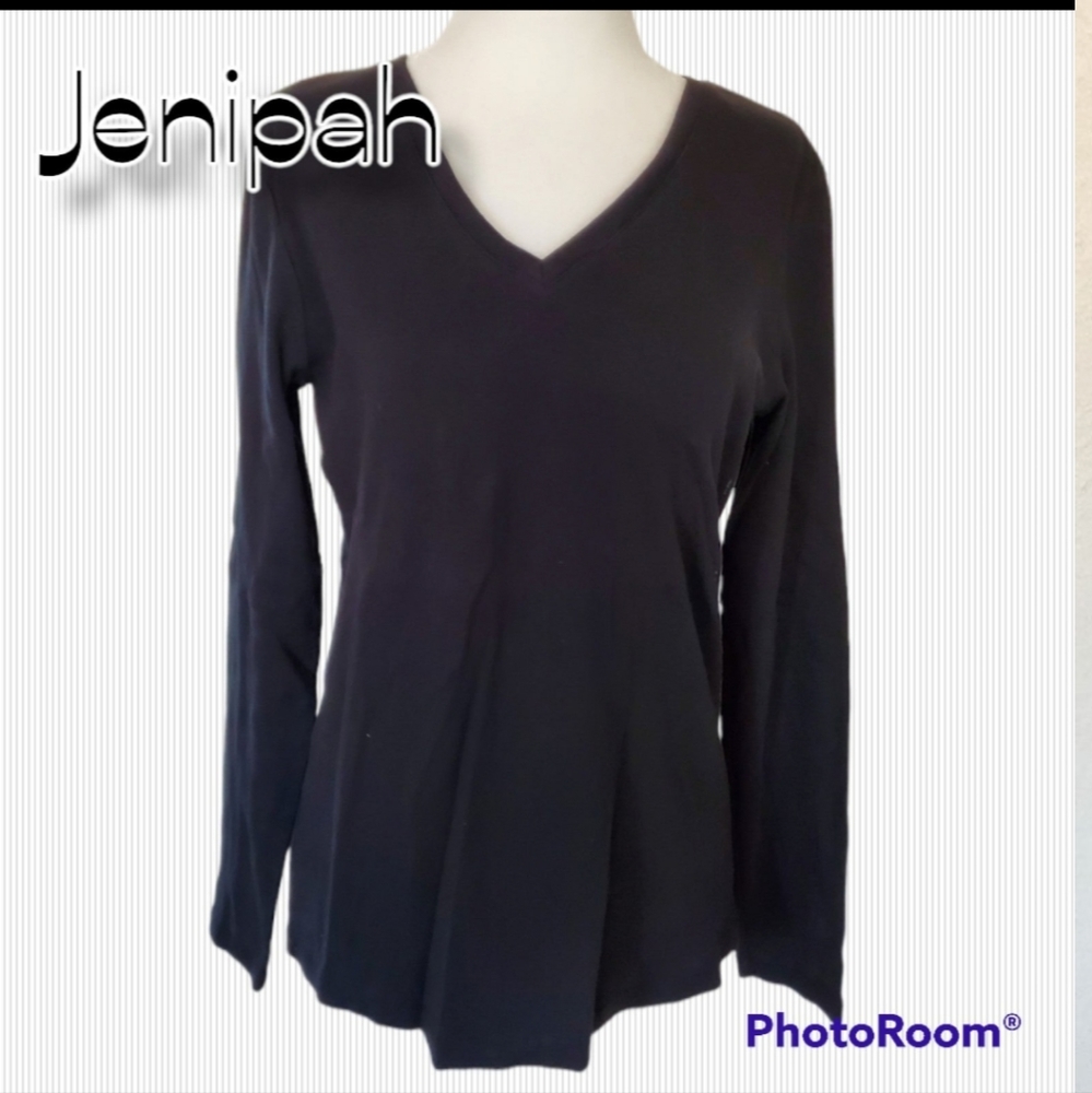 Gap Maternity Long Sleeve Vneck Black Sz Med